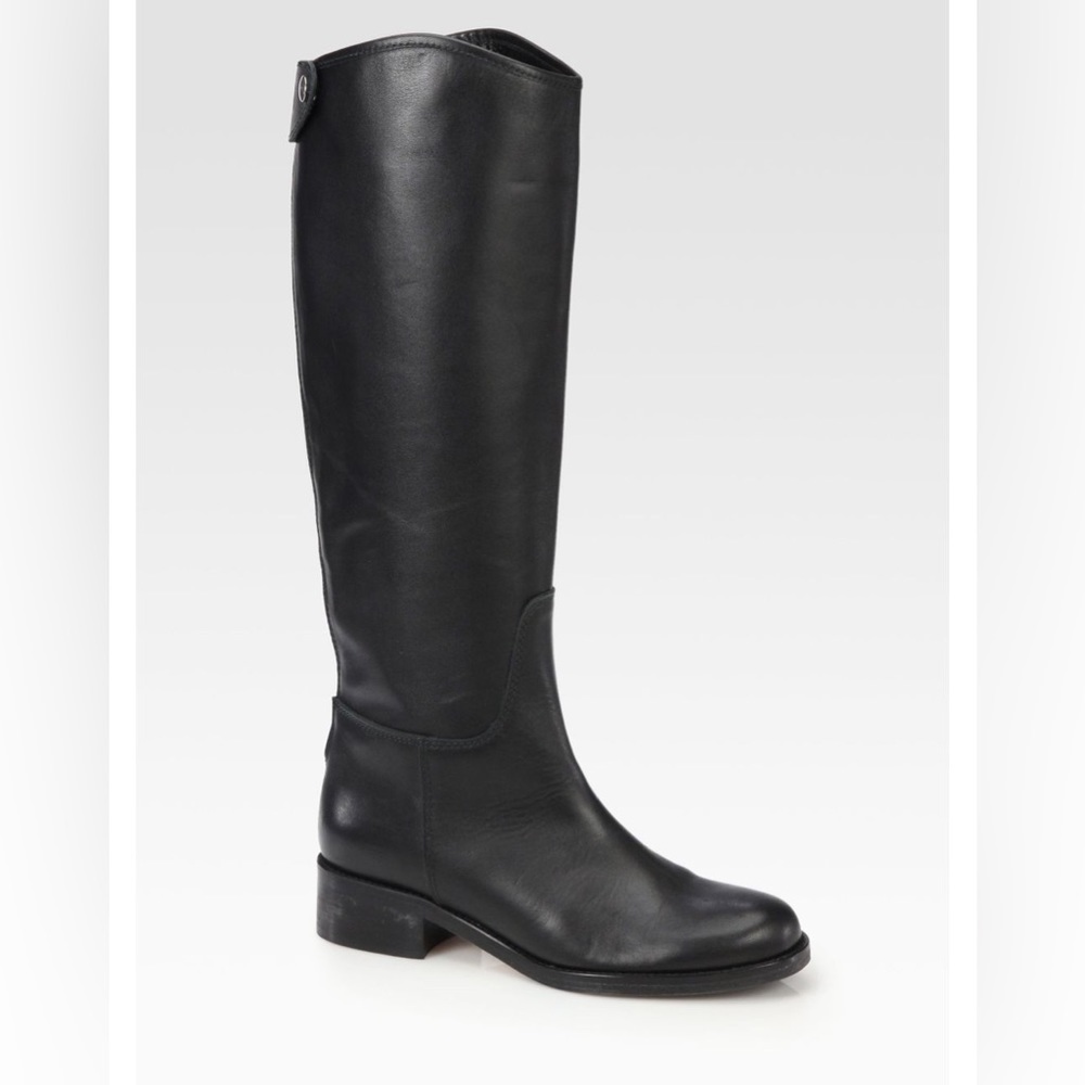 HUNTER Leather Kneehigh Riding Boots in Black